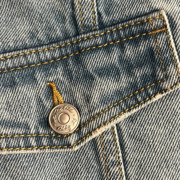 Free People Denim Jacket with detail rhinestones. - Picture 9 of 10